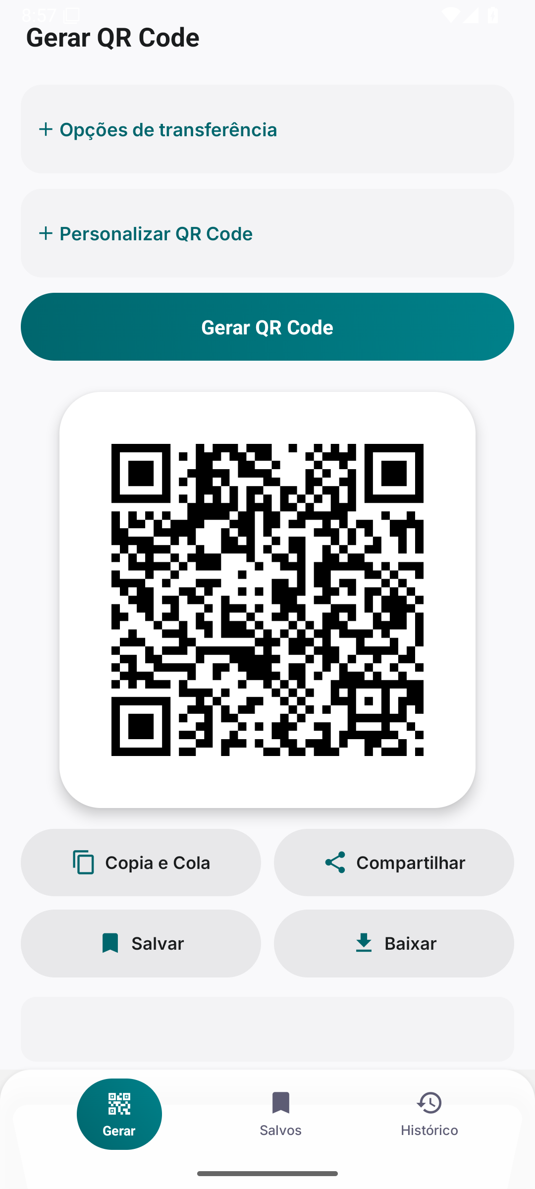 PIX QR code preview