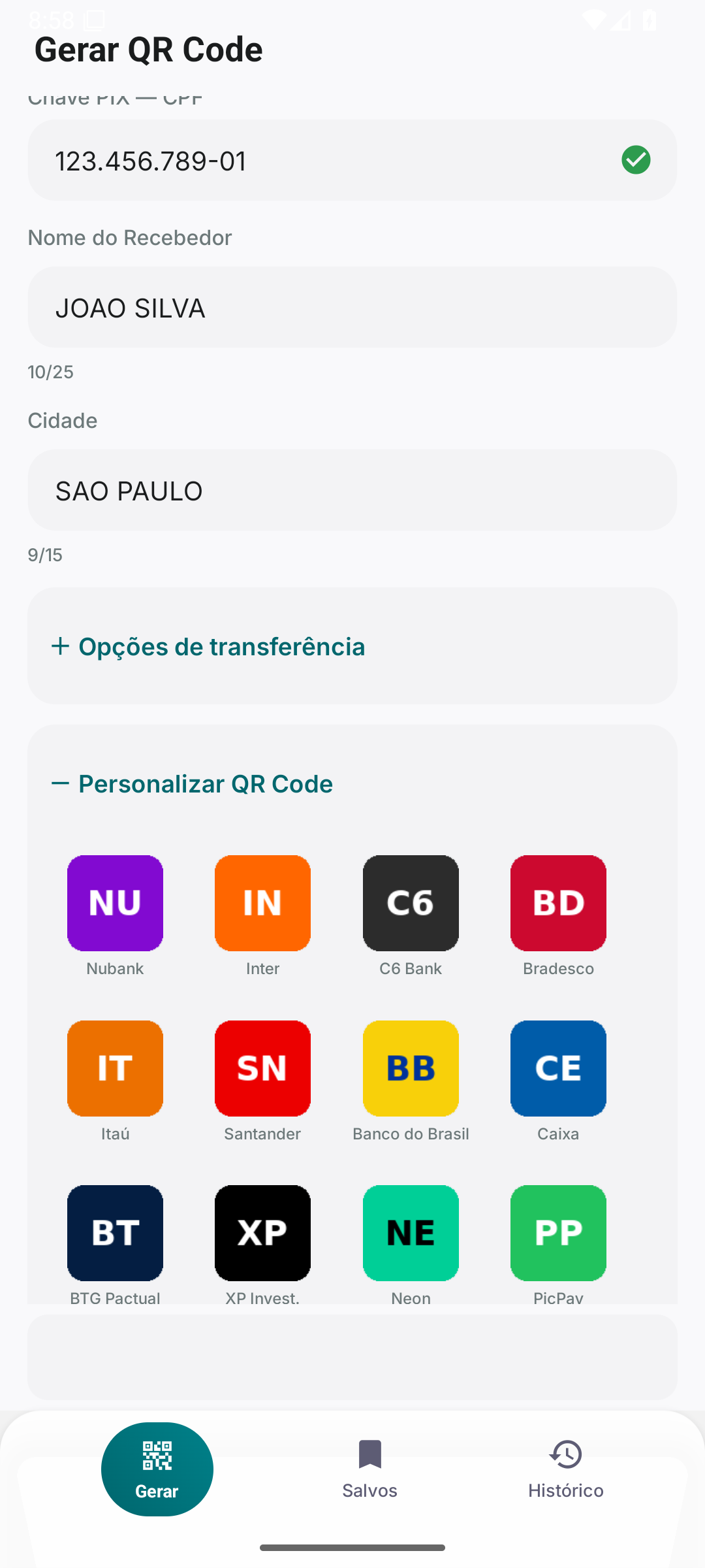 PIX customization